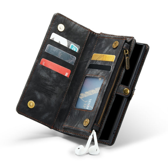 For Samsung Galaxy Note20 Ultra CaseMe-008 Detachable Multifunctional Horizontal Flip Leather Case with Card Slot & Holder & Zipper Wallet & Photo Frame(Black)