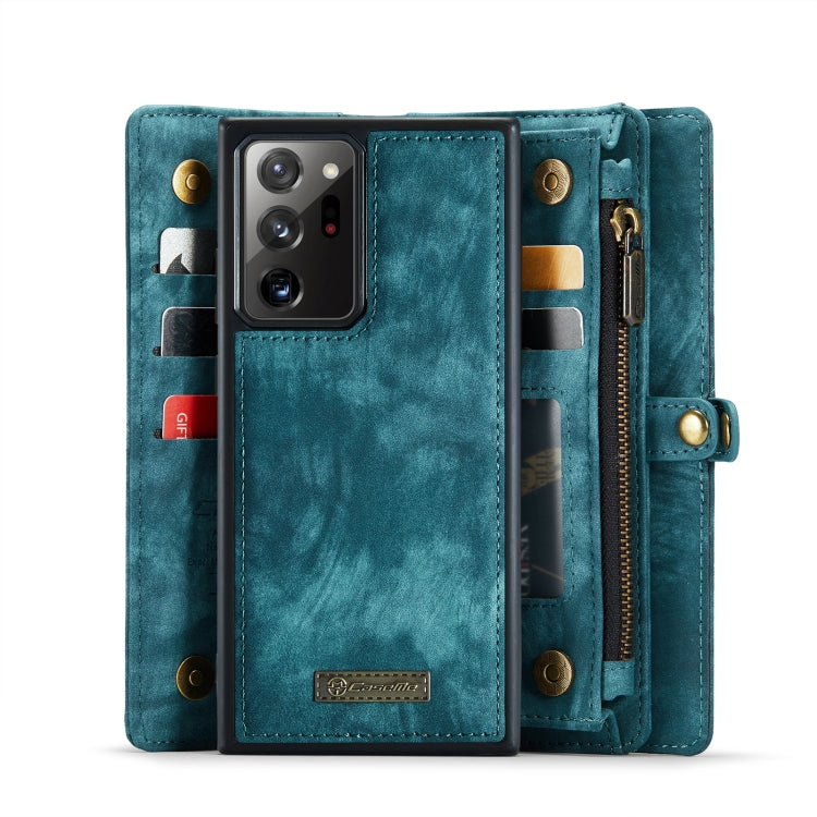 For Samsung Galaxy Note20 Ultra CaseMe-008 Detachable Multifunctional Horizontal Flip Leather Case with Card Slot & Holder & Zipper Wallet & Photo Frame(Blue)