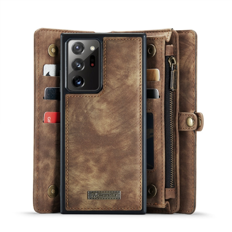 For Samsung Galaxy Note20 Ultra CaseMe-008 Detachable Multifunctional Horizontal Flip Leather Case with Card Slot & Holder & Zipper Wallet & Photo Frame(Brown)