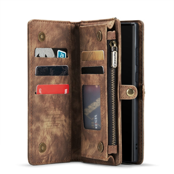 For Samsung Galaxy Note20 Ultra CaseMe-008 Detachable Multifunctional Horizontal Flip Leather Case with Card Slot & Holder & Zipper Wallet & Photo Frame(Brown)