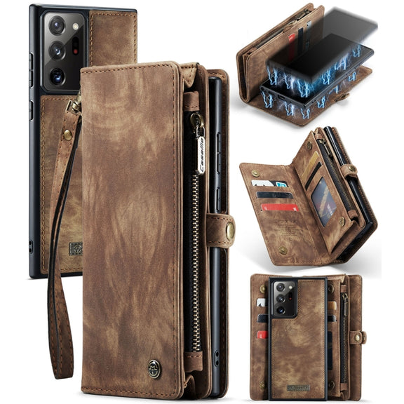 For Samsung Galaxy Note20 Ultra CaseMe-008 Detachable Multifunctional Horizontal Flip Leather Case with Card Slot & Holder & Zipper Wallet & Photo Frame(Brown)