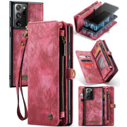 For Samsung Galaxy Note20 Ultra CaseMe-008 Detachable Multifunctional Horizontal Flip Leather Case with Card Slot & Holder & Zipper Wallet & Photo Frame(Red)