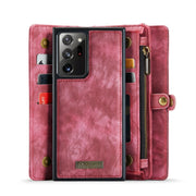 For Samsung Galaxy Note20 Ultra CaseMe-008 Detachable Multifunctional Horizontal Flip Leather Case with Card Slot & Holder & Zipper Wallet & Photo Frame(Red)