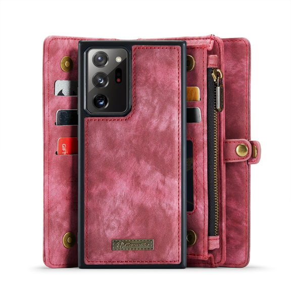 For Samsung Galaxy Note20 Ultra CaseMe-008 Detachable Multifunctional Horizontal Flip Leather Case with Card Slot & Holder & Zipper Wallet & Photo Frame(Red)