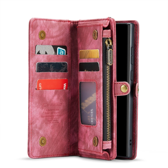 For Samsung Galaxy Note20 Ultra CaseMe-008 Detachable Multifunctional Horizontal Flip Leather Case with Card Slot & Holder & Zipper Wallet & Photo Frame(Red)