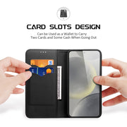For Samsung Galaxy S25 5G DUX DUCIS Hivo Series Cowhide + PU + TPU Flip Phone Case(Black)