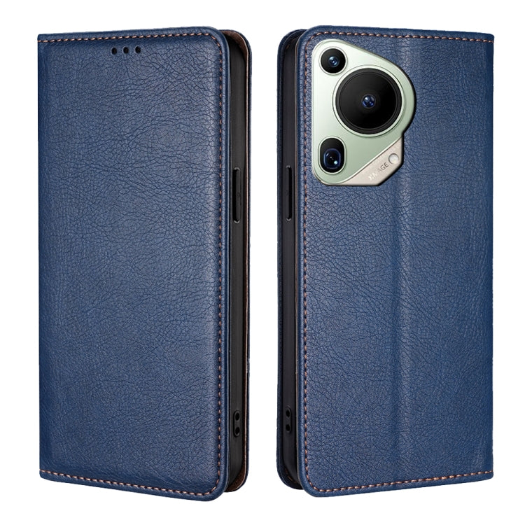 For Huawei Pura 70 Ultra Gloss Oil Solid Color Magnetic Leather Phone Case(Blue) - free shipping - PMC Jewellery - Order now!
