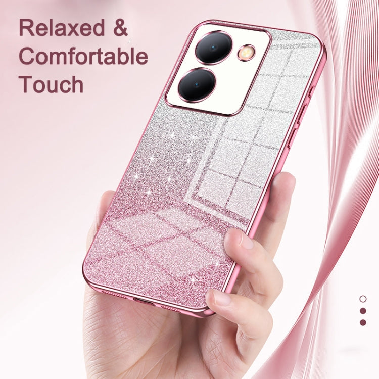 For vivo iQOO 12 Gradient Glitter Powder Electroplated Phone Case(Purple)
