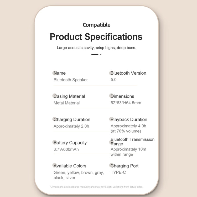 EWA A20 Mini Bluetooth Bass Radiator Metal Speaker(Brown) - free shipping - PMC Jewellery - Order now!