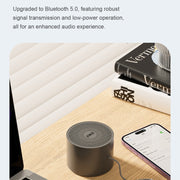 EWA A129 Mini Bluetooth 5.0 Bass Radiator Metal Speaker(White)