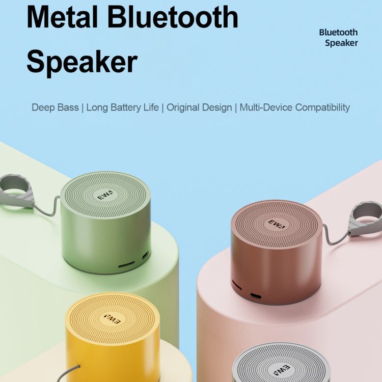 EWA A129 Mini Bluetooth 5.0 Bass Radiator Metal Speaker(Yellow)