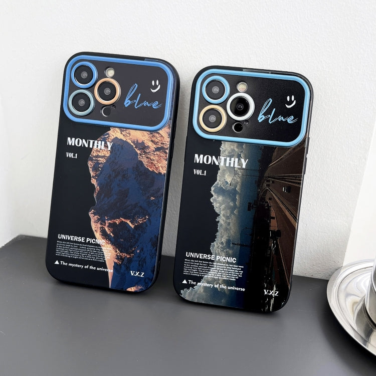 For iPhone 15 Scenery Pattern Large Window TPU Phone Case(Black Sea Sunrise) - iPhone 15 Cases by PMC TechLife | Online Shopping South Africa | PMC TechLife