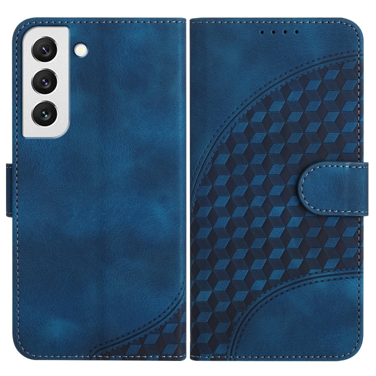 For Samsung Galaxy S22 5G YX0060 Elephant Head Embossed Phone Leather Case with Lanyard(Royal Blue) - Galaxy S22 5G Cases by PMC TechLife | Online Shopping South Africa | PMC TechLife