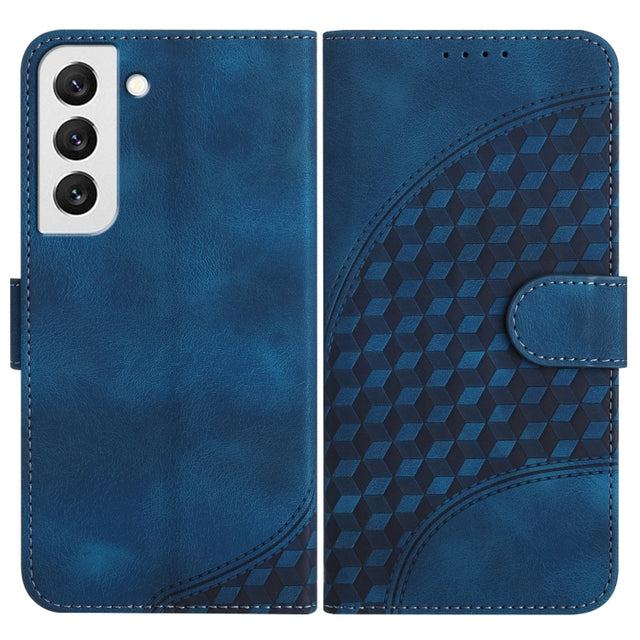 For Samsung Galaxy S22 5G YX0060 Elephant Head Embossed Phone Leather Case with Lanyard(Royal Blue)
