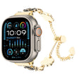 For Apple Watch Ultra 2 49mm Camellia Metal Chain Bracelet Watch Band(Black Gold) - free shipping - PMC TechLife - Order now!