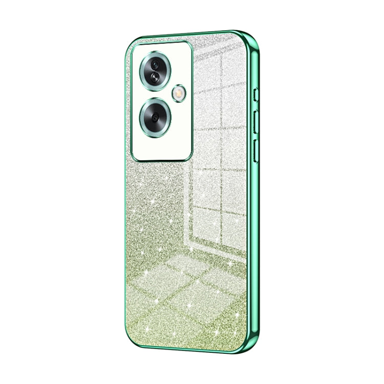 For OPPO A79 5G / A2 Gradient Glitter Powder Electroplated Phone Case(Green) - OPPO Cases by PMC TechLife | Online Shopping South Africa | PMC TechLife | Buy Now Pay Later Mobicred