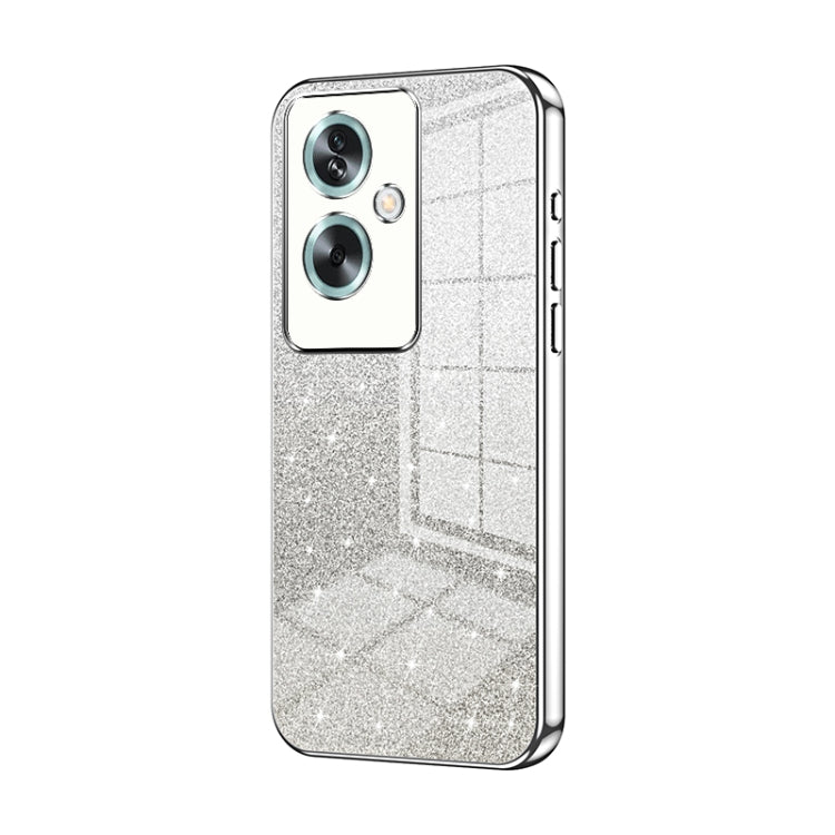 For OPPO A79 5G / A2 Gradient Glitter Powder Electroplated Phone Case(Silver) - free shipping - PMC TechLife - Order now!