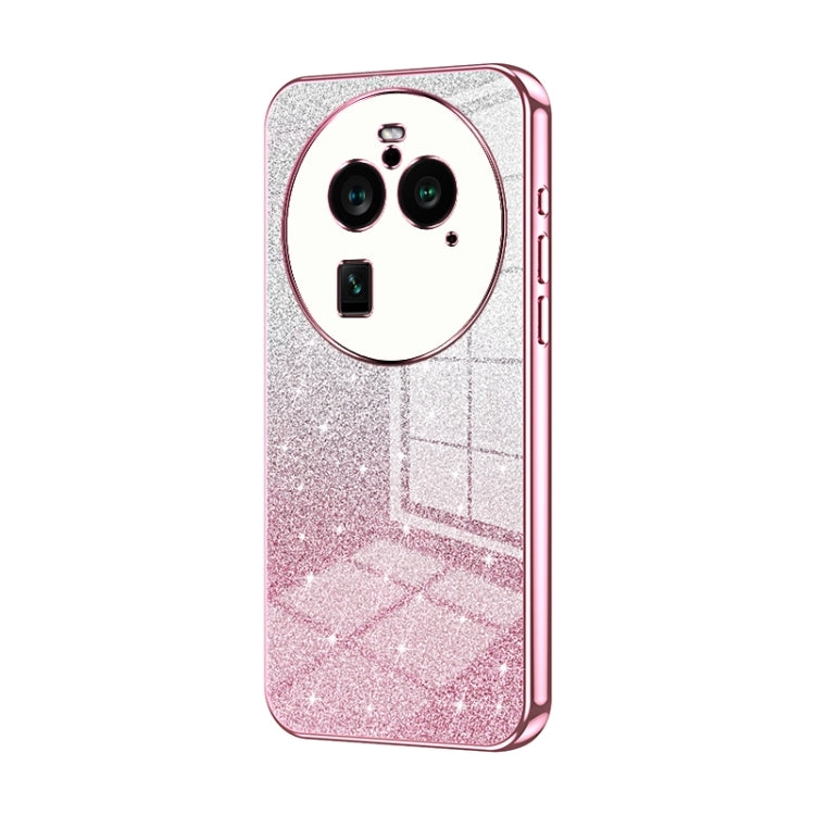 For OPPO Find X6 Pro Gradient Glitter Powder Electroplated Phone Case(Pink) - free shipping - PMC TechLife - Order now!