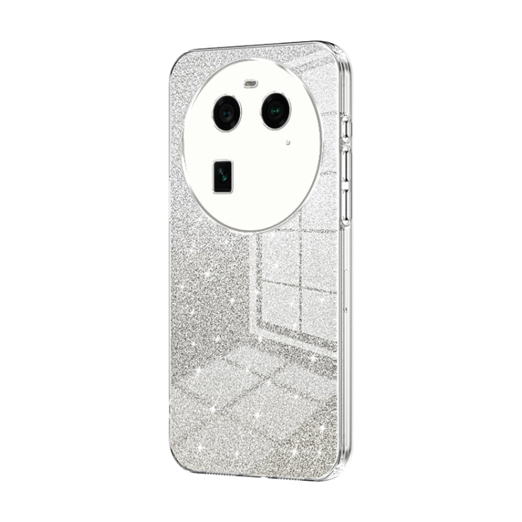 For OPPO Find X6 Gradient Glitter Powder Electroplated Phone Case(Transparent) - free shipping - PMC TechLife - Order now!