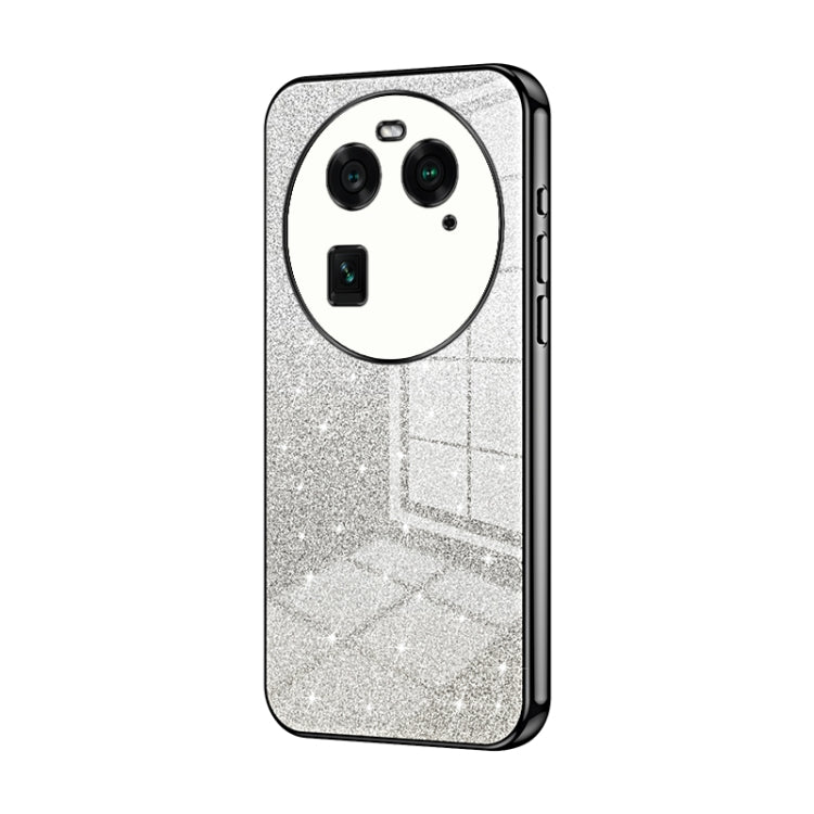 For OPPO Find X6 Gradient Glitter Powder Electroplated Phone Case(Black) - OPPO Cases by PMC TechLife | Online Shopping South Africa | PMC TechLife | Buy Now Pay Later Mobicred