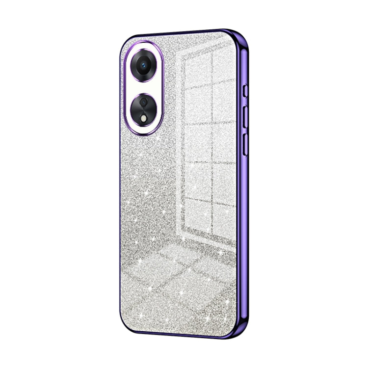 For OPPO A58 5G / A58x 5G Gradient Glitter Powder Electroplated Phone Case(Purple) - OPPO Cases by PMC TechLife | Online Shopping South Africa | PMC TechLife | Buy Now Pay Later Mobicred