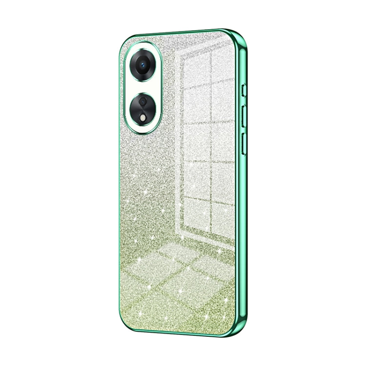 For OPPO A58 5G / A58x 5G Gradient Glitter Powder Electroplated Phone Case(Green) - OPPO Cases by PMC TechLife | Online Shopping South Africa | PMC TechLife | Buy Now Pay Later Mobicred