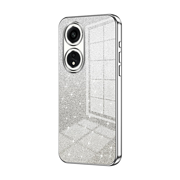 For OPPO A1 Pro Gradient Glitter Powder Electroplated Phone Case(Silver) - OPPO Cases by PMC TechLife | Online Shopping South Africa | PMC TechLife | Buy Now Pay Later Mobicred