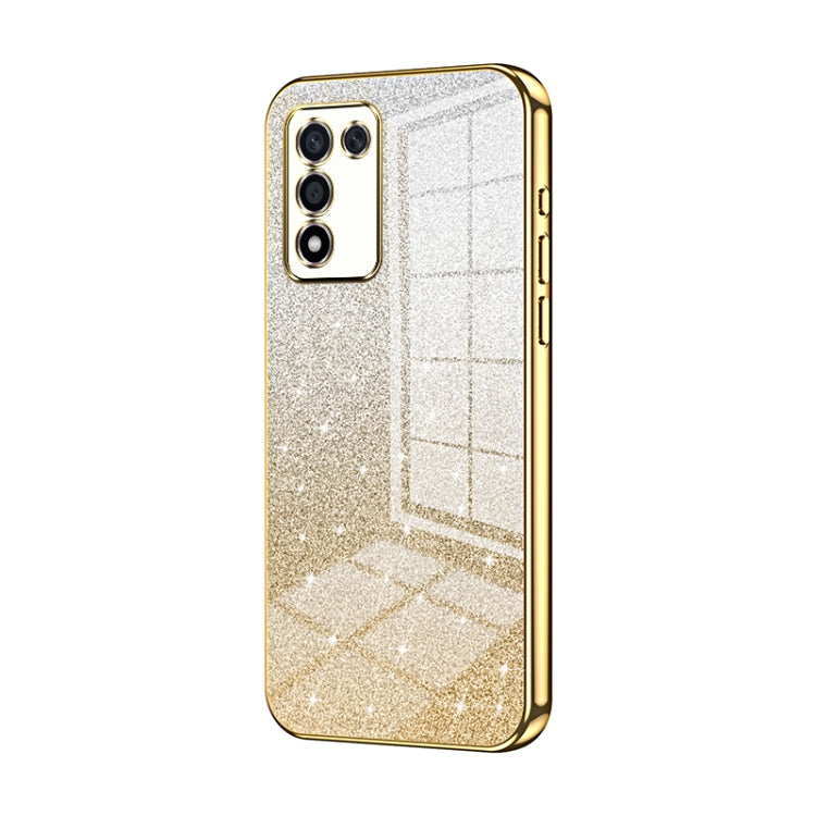 For OPPO K9s / K10 Energy Gradient Glitter Powder Electroplated Phone Case(Gold) - OPPO Cases by PMC TechLife | Online Shopping South Africa | PMC TechLife | Buy Now Pay Later Mobicred