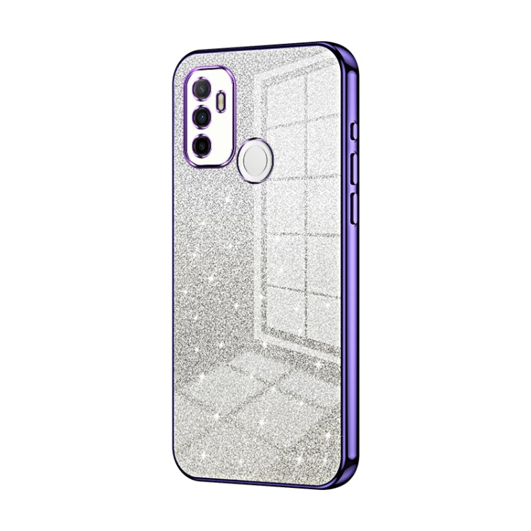 For OPPO A53 2020 / A32 / A11s  Gradient Glitter Powder Electroplated Phone Case(Purple) - OPPO Cases by PMC TechLife | Online Shopping South Africa | PMC TechLife | Buy Now Pay Later Mobicred