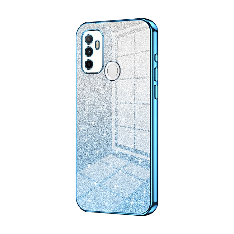 For OPPO A53 2020 / A32 / A11s  Gradient Glitter Powder Electroplated Phone Case(Blue) - OPPO Cases by PMC TechLife | Online Shopping South Africa | PMC TechLife | Buy Now Pay Later Mobicred