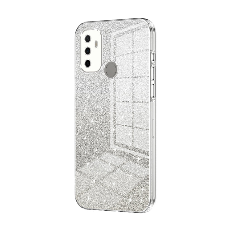 For OPPO A53 2020 / A32 / A11s  Gradient Glitter Powder Electroplated Phone Case(Transparent) - free shipping - PMC TechLife - Order now!