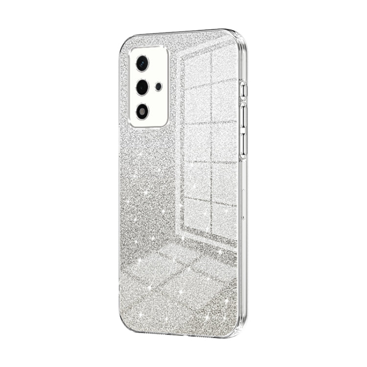 For OPPO A93s 5G Gradient Glitter Powder Electroplated Phone Case(Transparent) - OPPO Cases by PMC TechLife | Online Shopping South Africa | PMC TechLife | Buy Now Pay Later Mobicred
