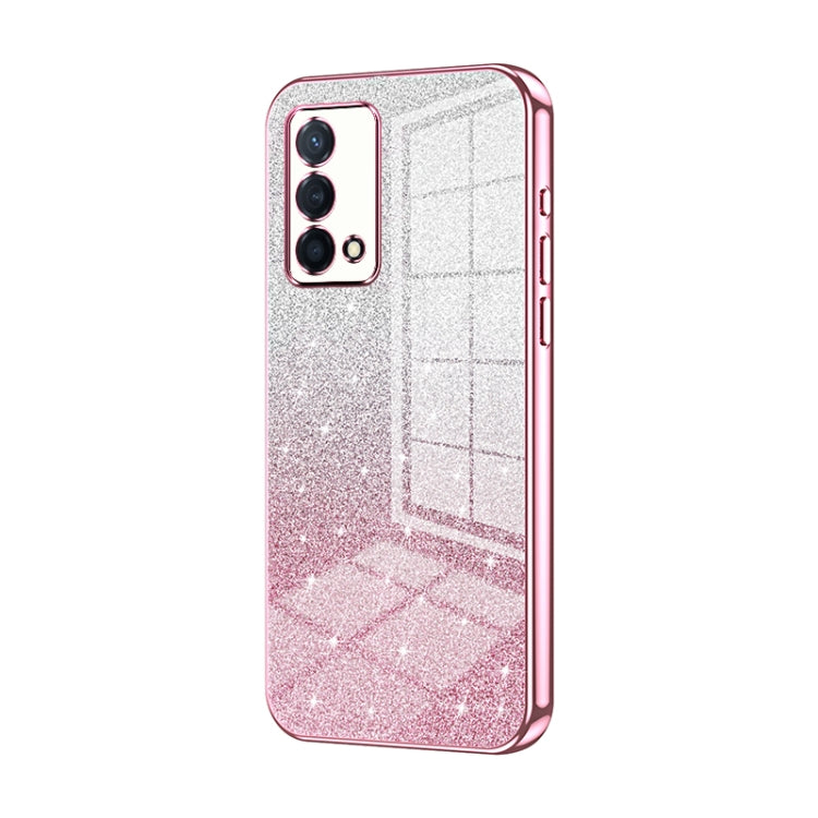 For OPPO K9 Gradient Glitter Powder Electroplated Phone Case(Pink) - OPPO Cases by PMC TechLife | Online Shopping South Africa | PMC TechLife | Buy Now Pay Later Mobicred