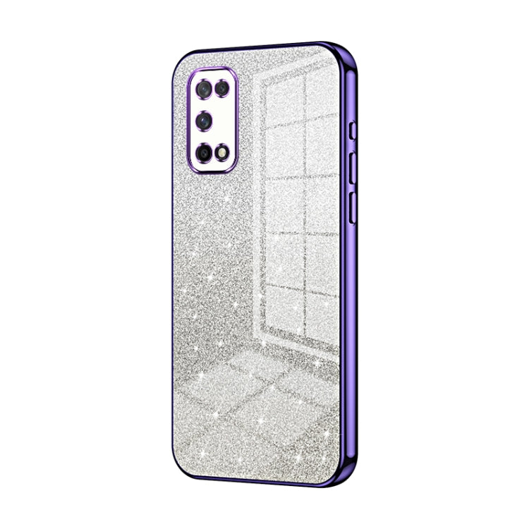 For OPPO K7x / Realme V5 5G Gradient Glitter Powder Electroplated Phone Case(Purple) - OPPO Cases by PMC TechLife | Online Shopping South Africa | PMC TechLife | Buy Now Pay Later Mobicred