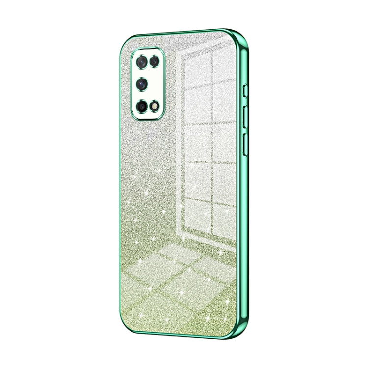 For OPPO K7x / Realme V5 5G Gradient Glitter Powder Electroplated Phone Case(Green) - OPPO Cases by PMC TechLife | Online Shopping South Africa | PMC TechLife | Buy Now Pay Later Mobicred