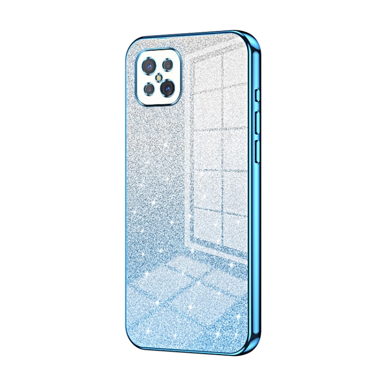 For OPPO A92s / Reno4 Z 5G Gradient Glitter Powder Electroplated Phone Case(Blue) - OPPO Cases by PMC TechLife | Online Shopping South Africa | PMC TechLife | Buy Now Pay Later Mobicred