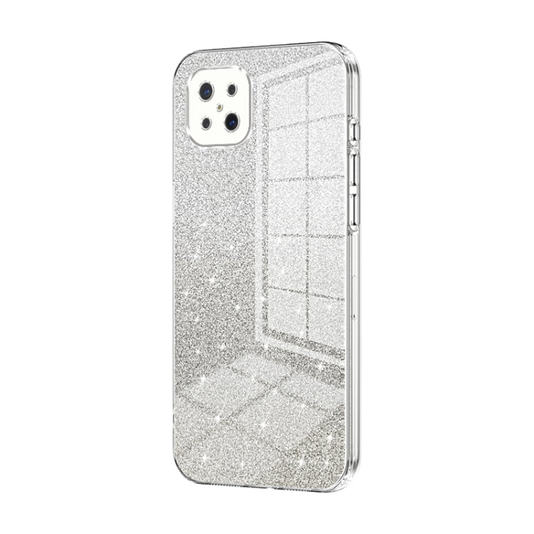 For OPPO A92s / Reno4 Z 5G Gradient Glitter Powder Electroplated Phone Case(Transparent) - OPPO Cases by PMC TechLife | Online Shopping South Africa | PMC TechLife | Buy Now Pay Later Mobicred
