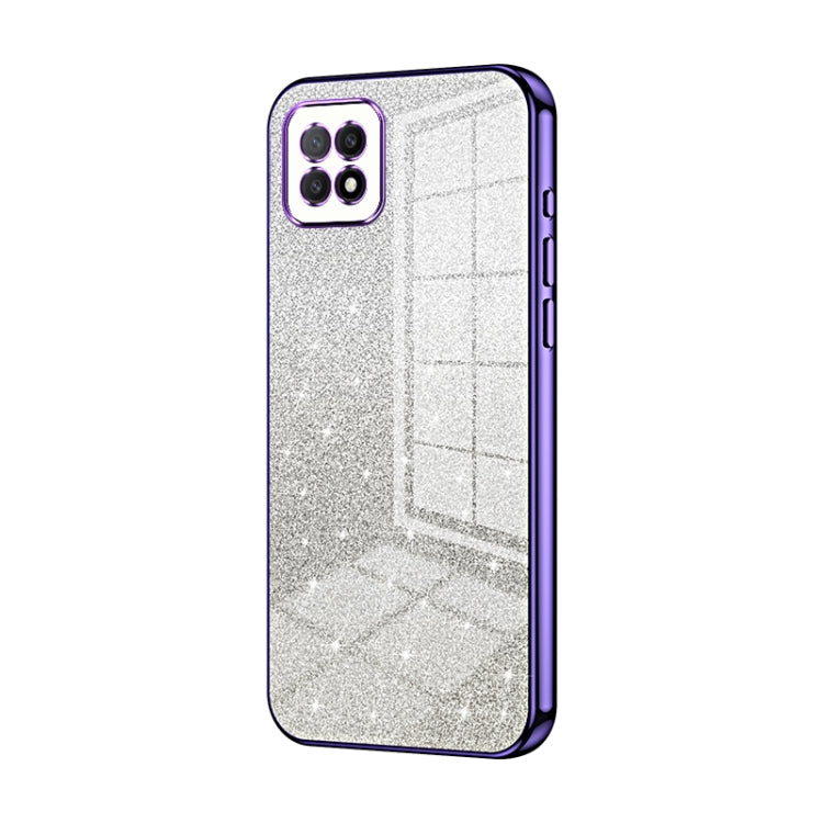 For OPPO A72 5G / A73 5G Gradient Glitter Powder Electroplated Phone Case(Purple) - OPPO Cases by PMC TechLife | Online Shopping South Africa | PMC TechLife | Buy Now Pay Later Mobicred