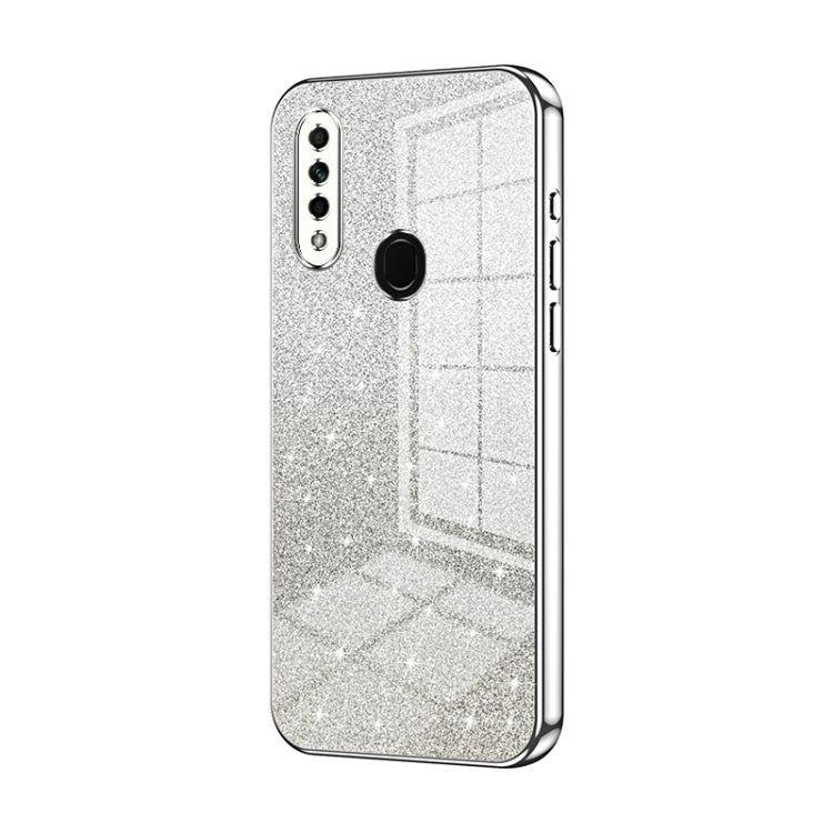 For OPPO A8 / A31 2020 Gradient Glitter Powder Electroplated Phone Case(Silver) - OPPO Cases by PMC TechLife | Online Shopping South Africa | PMC TechLife | Buy Now Pay Later Mobicred