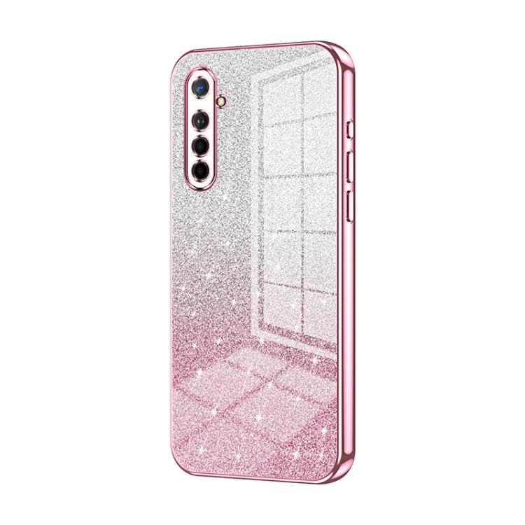 For OPPO K5 / Realme XT/XT 730G Gradient Glitter Powder Electroplated Phone Case(Pink) - OPPO Cases by PMC TechLife | Online Shopping South Africa | PMC TechLife | Buy Now Pay Later Mobicred