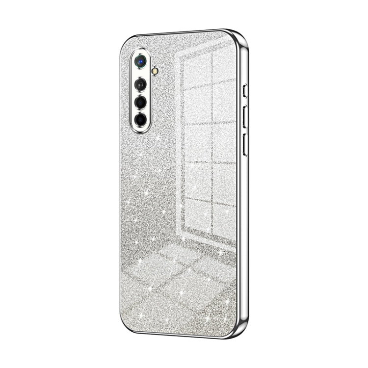 For OPPO K5 / Realme XT/XT 730G Gradient Glitter Powder Electroplated Phone Case(Silver) - OPPO Cases by PMC TechLife | Online Shopping South Africa | PMC TechLife | Buy Now Pay Later Mobicred