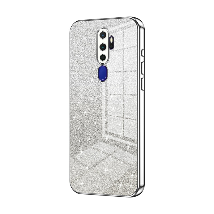 For OPPO A11x / A9 2020 Gradient Glitter Powder Electroplated Phone Case(Silver) - OPPO Cases by PMC TechLife | Online Shopping South Africa | PMC TechLife | Buy Now Pay Later Mobicred