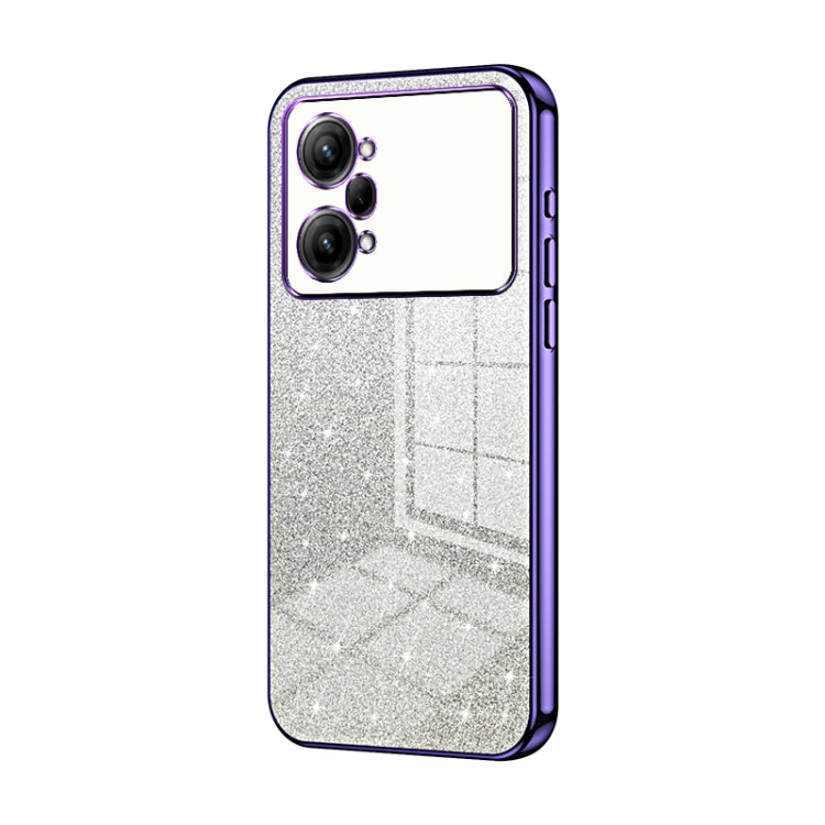 For OPPO K10 Pro Gradient Glitter Powder Electroplated Phone Case(Purple) - OPPO Cases by PMC TechLife | Online Shopping South Africa | PMC TechLife | Buy Now Pay Later Mobicred