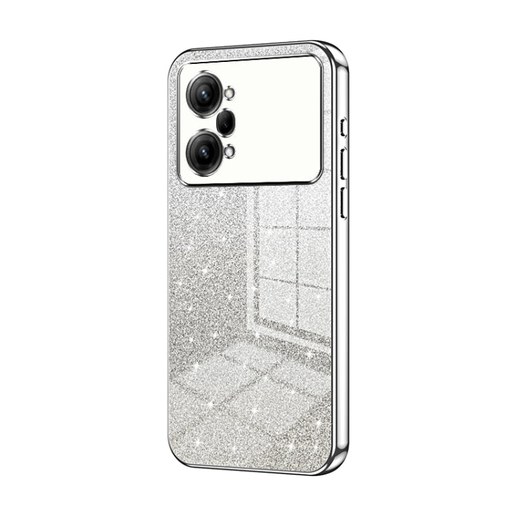 For OPPO K10 Pro Gradient Glitter Powder Electroplated Phone Case(Silver) - OPPO Cases by PMC TechLife | Online Shopping South Africa | PMC TechLife | Buy Now Pay Later Mobicred