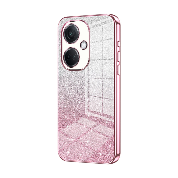 For OPPO K11 Gradient Glitter Powder Electroplated Phone Case(Pink) - OPPO Cases by PMC TechLife | Online Shopping South Africa | PMC TechLife | Buy Now Pay Later Mobicred