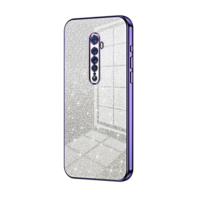 For OPPO Reno2 Gradient Glitter Powder Electroplated Phone Case(Purple) - free shipping - PMC TechLife - Order now!
