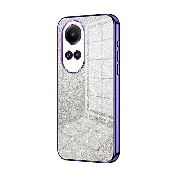 For OPPO Reno10 5G/Reno10 Pro 5G Global Gradient Glitter Powder Electroplated Phone Case(Purple)