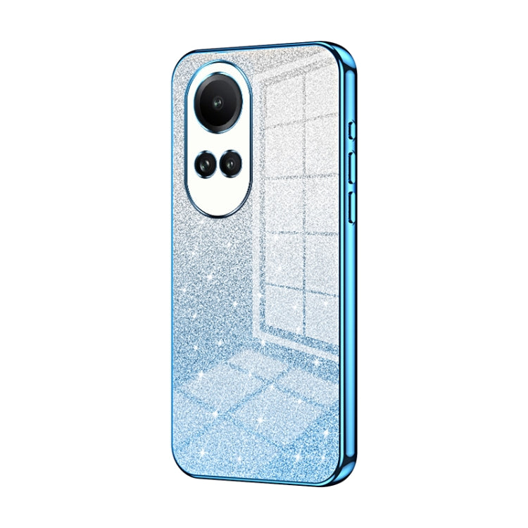 For OPPO Reno10 / Reno10 Pro 5G Global Gradient Glitter Powder Electroplated Phone Case(Blue) - OPPO Cases by PMC TechLife | Online Shopping South Africa | PMC TechLife | Buy Now Pay Later Mobicred