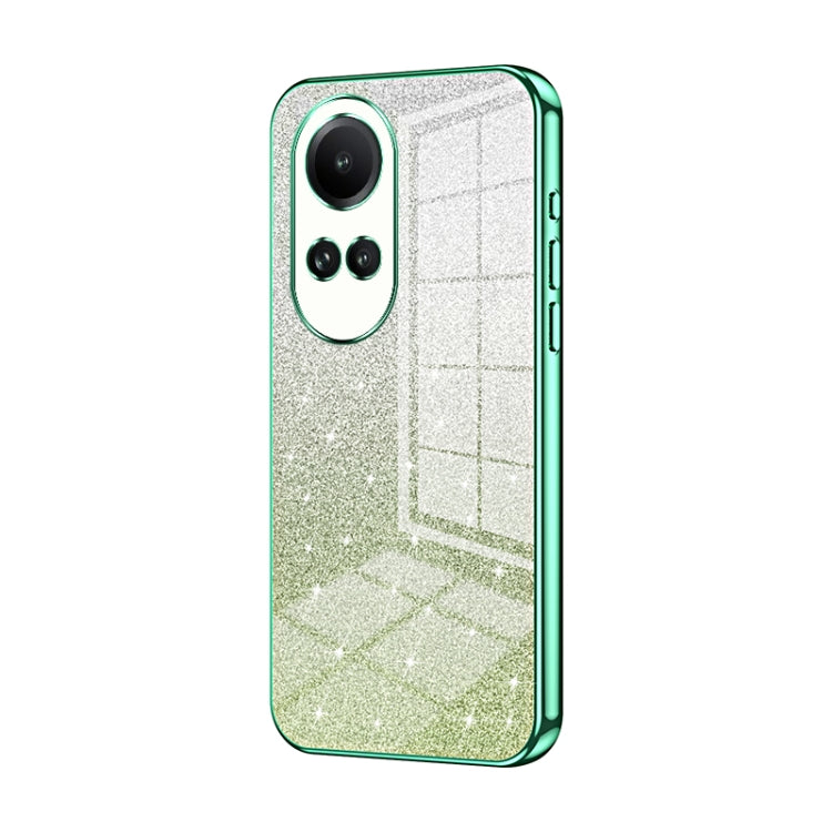 For OPPO Reno10 5G/Reno10 Pro 5G Global Gradient Glitter Powder Electroplated Phone Case(Green) - OPPO Cases by PMC TechLife | Online Shopping South Africa | PMC TechLife | Buy Now Pay Later Mobicred