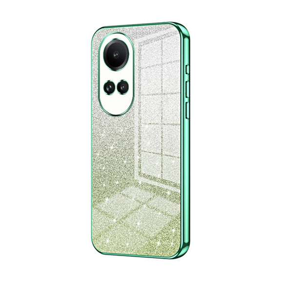 For OPPO Reno10 5G/Reno10 Pro 5G Global Gradient Glitter Powder Electroplated Phone Case(Green)